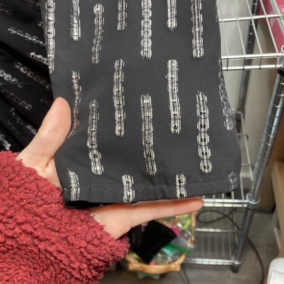 Express Women's Y2K Black‎ Silver Sparkle Dress Size L Going Out Witchy Metallic - Picture 8 of 11